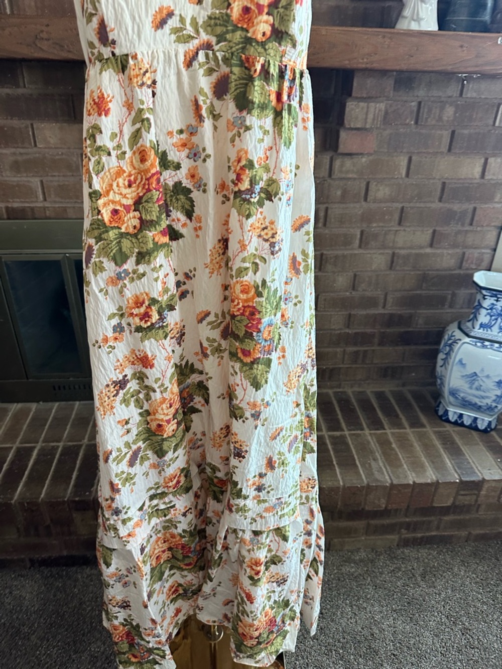 By Anthropologie Floral Empire Waist Tiered Maxi Dress Small - Picture 5 of 9